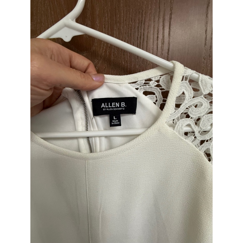 Women's Allen B. Dress Size L White Lace Sleeve